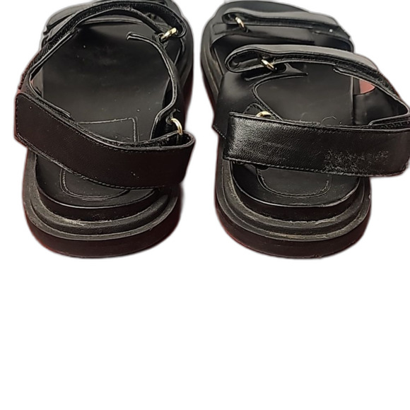 Zaba Sandals Leather Black Size 10 EU 41 Strappy Rubber Bottoms - Picture 8 of 9